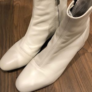White/Beige Ankle Boots